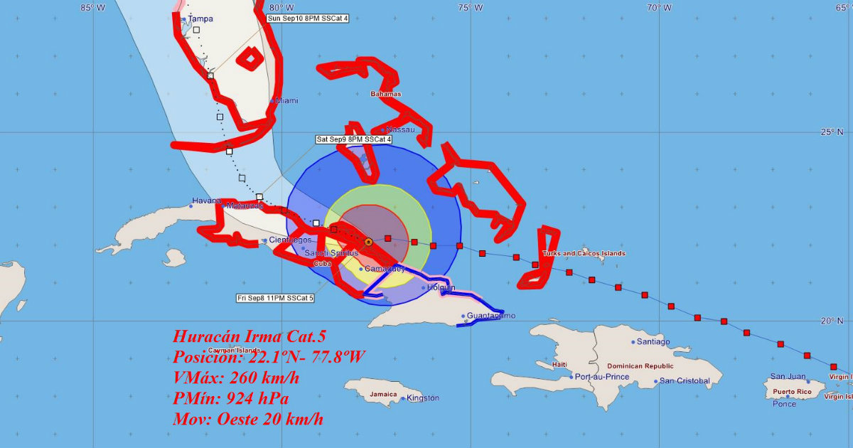 Aviso No. 25 huracán Irma © INSMET