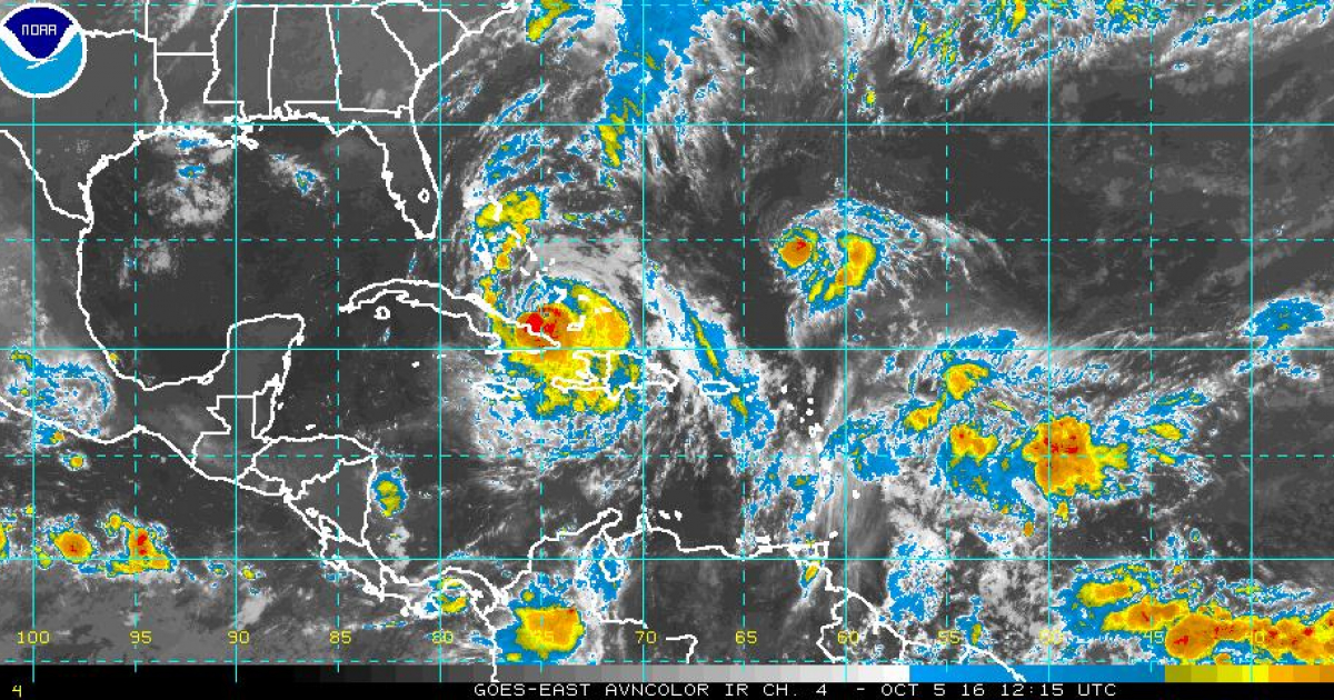 Actual ubicación y dirección del ciclón Matthew sobre Cuba © INSMET