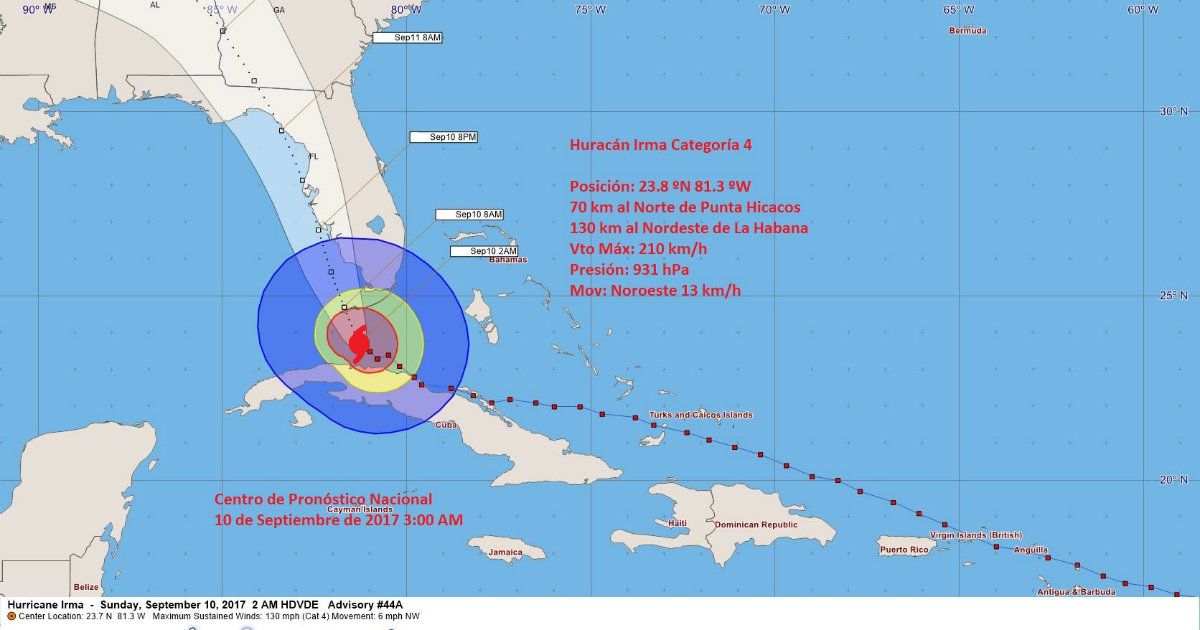 Aviso Insmet No. 35 huracán Irma © INSMET