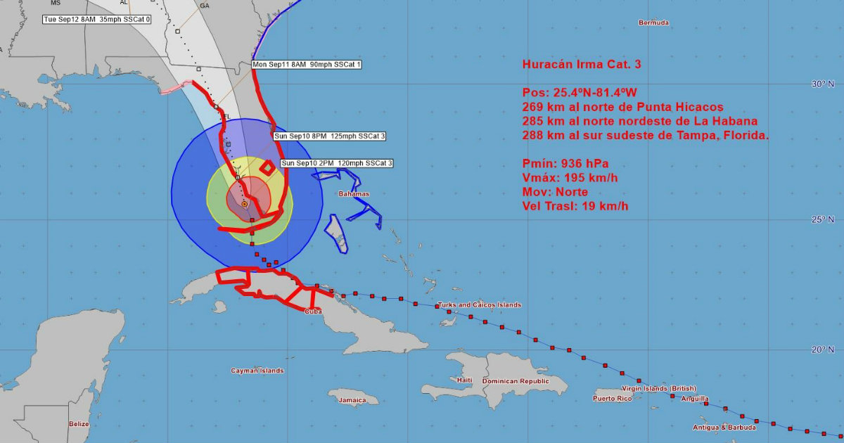 Aviso Insmet No. 38 huracán Irma © INSMET