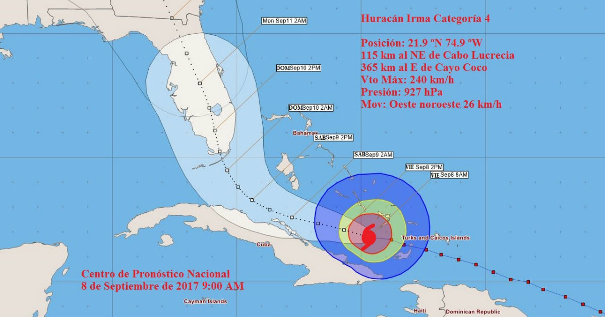 Aviso 20 INSMET huracán Irma © INSMET
