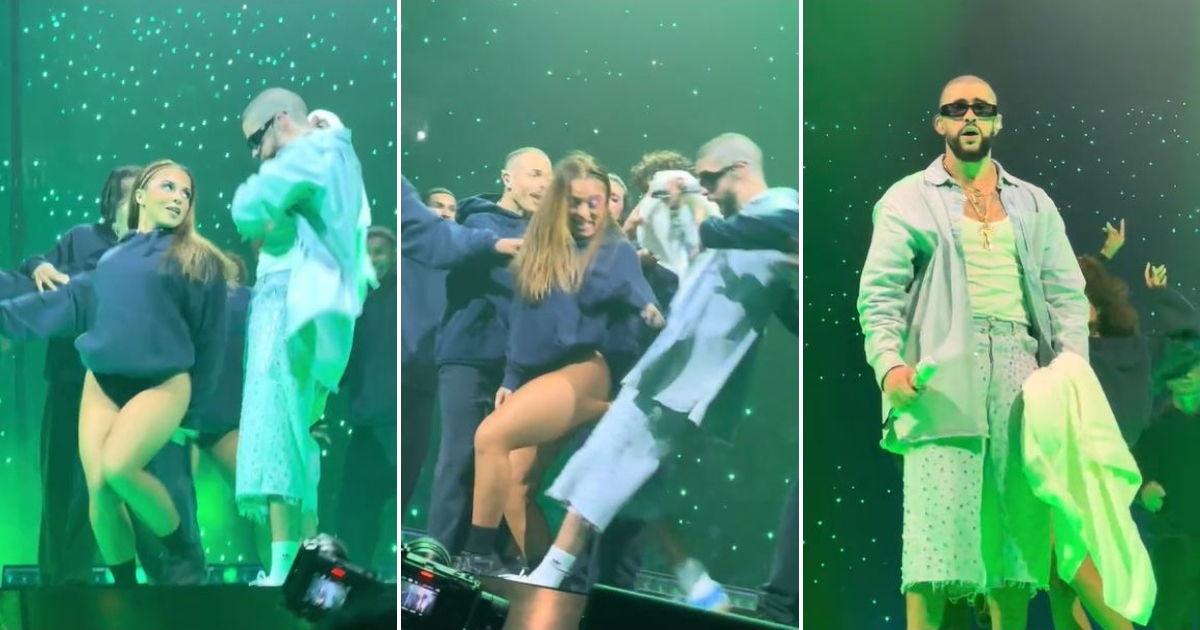 Bad Bunny sufre incidente con su bailarina en pleno concierto en Puerto Rico