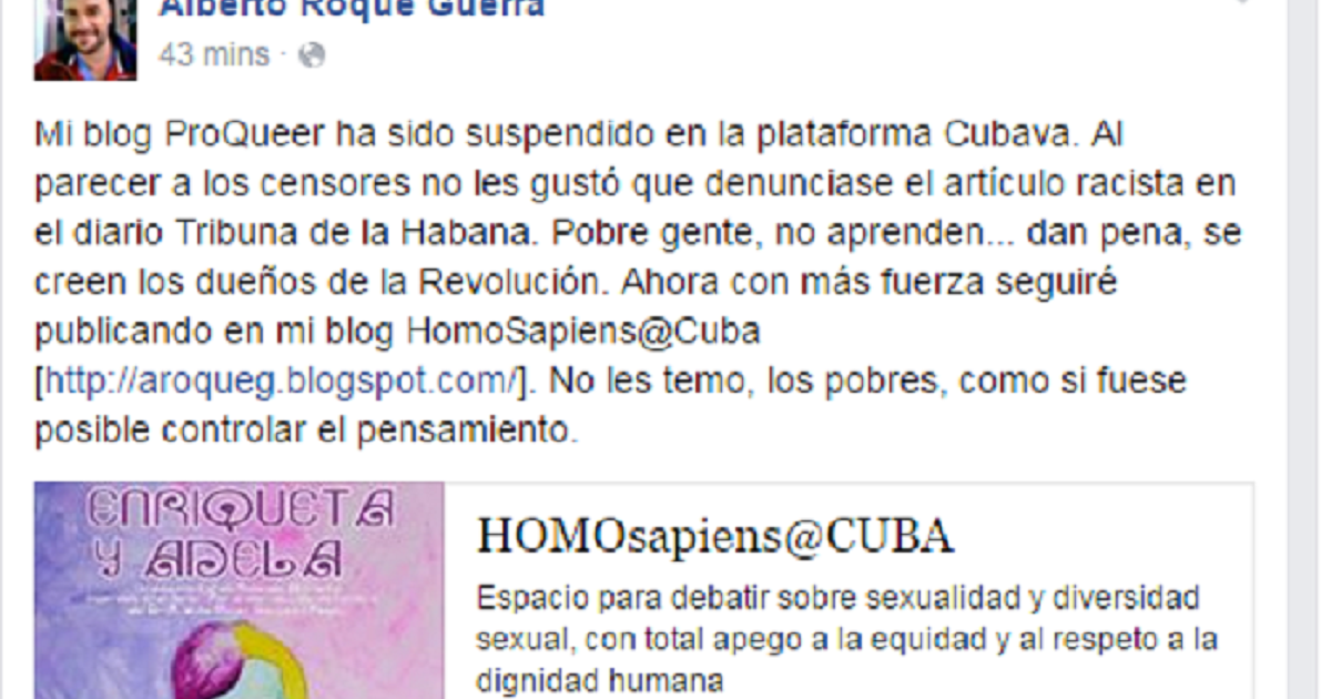 ProQueer, blog cubano, es censurado © Censura en Cuba se cobra otra víctima en la plataforma bloguera