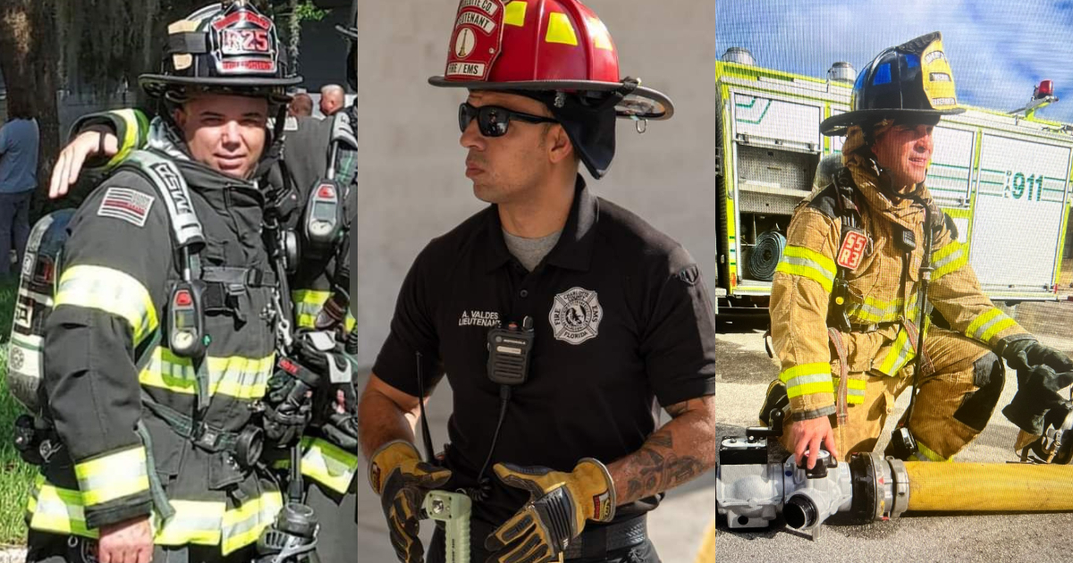 Tres bomberos en Florida mantienen sus raíces cubanas