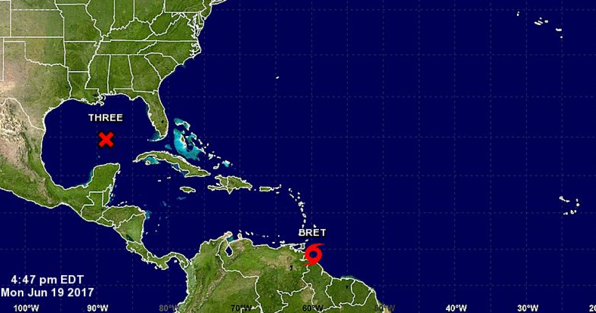 Bret, segunda tormenta tropical de la temporada © NOAA/ Screencapture