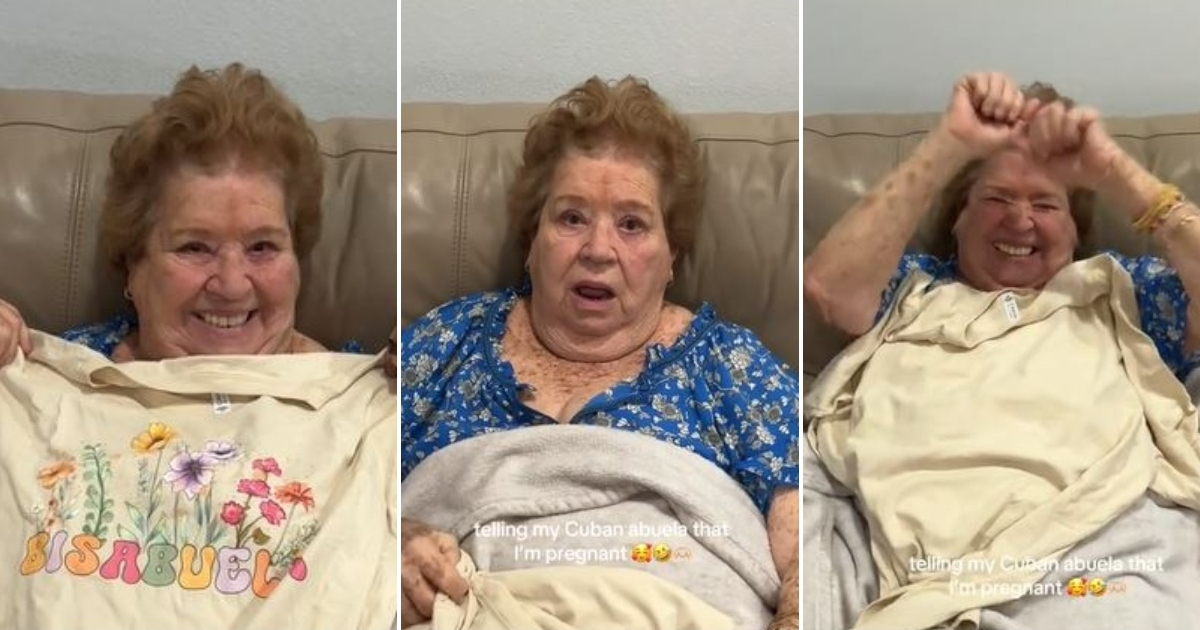 Abuela cubana en Miami se emociona al descubrir que será bisabuela