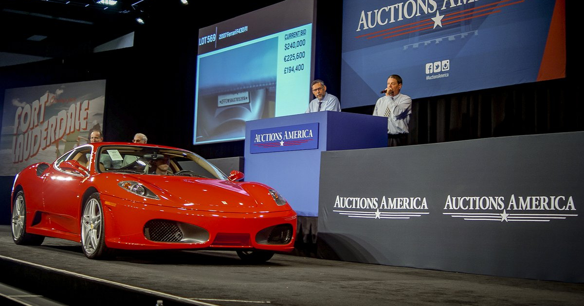 Ferrari F430 Propiedad de Donald Trump © Auctions America Twitter