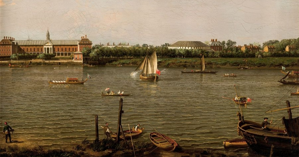 El colegio de Chelsea, la Rotonda, la casa Ranelagh y el río Támesis, de Canaletto © Bellas Artes de Cuba/ Twitter