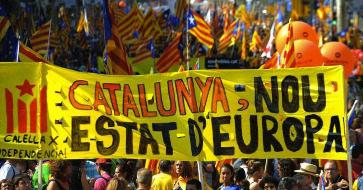 Manifestación en favor de la independencia de Cataluña. © HispanTV