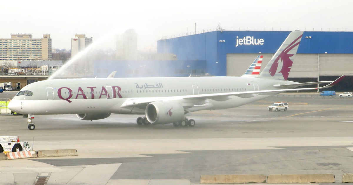 El primer vuelo de Qatar Airways a JFK © Wikimedia Commons