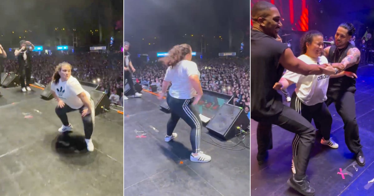 Espectáculo en el escenario: el alboroto de una fan durante concierto de Charanga Habanera