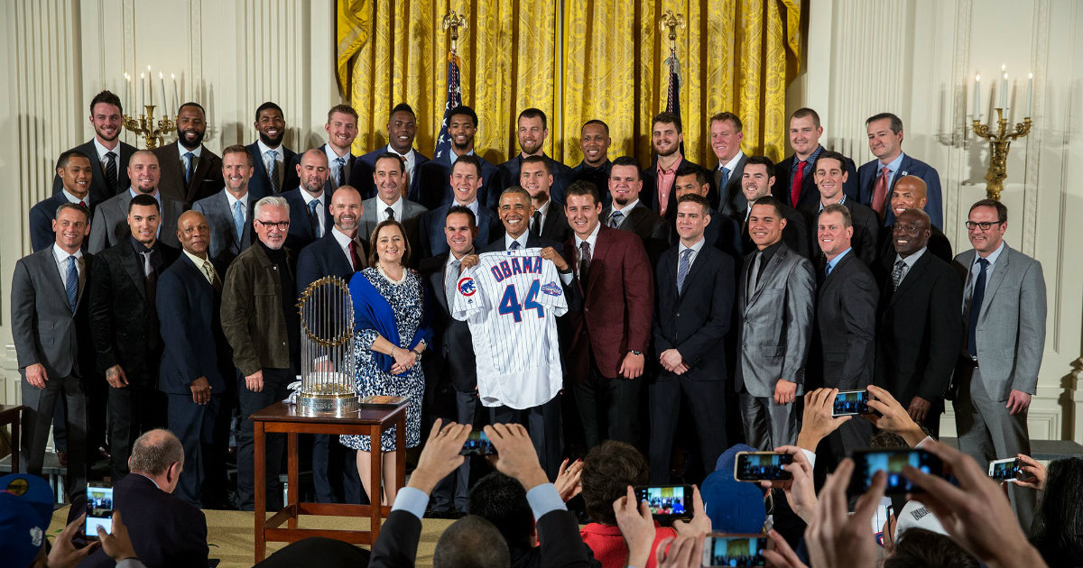 Chicago Cubs Obama © Twitter/White House Archived