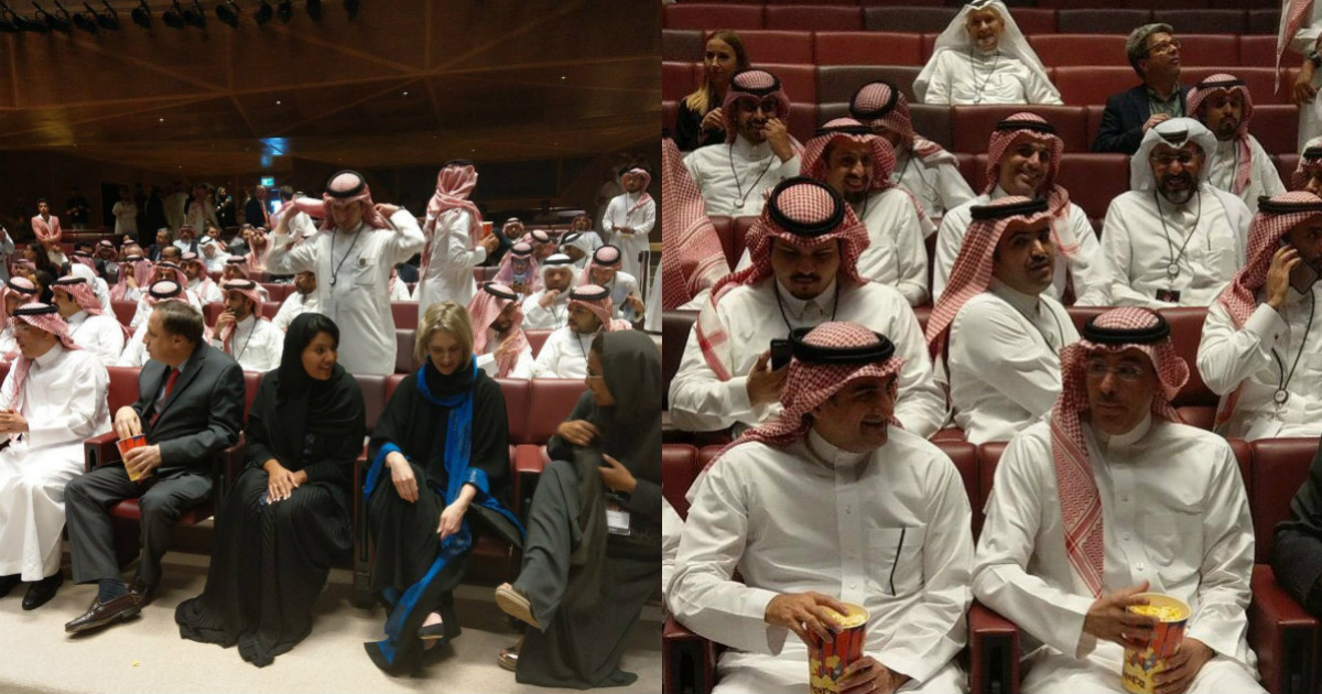 Primera función de cine en Arabia Saudí en 40 años. © Shahid Hussain ‏/ Twitter