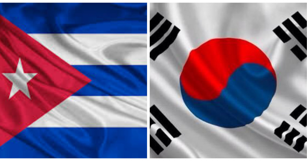 Banderas Cuba y Corea del Sur © Collage CiberCuba