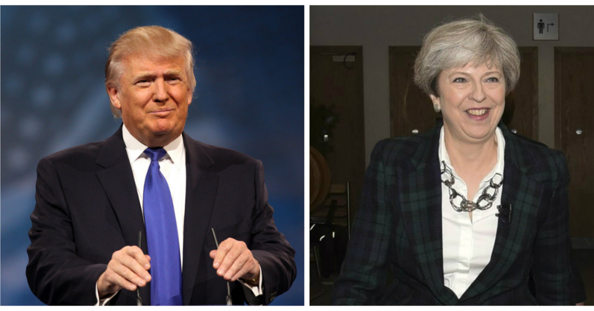 Donald Trump y Theresa May © Collage CiberCuba