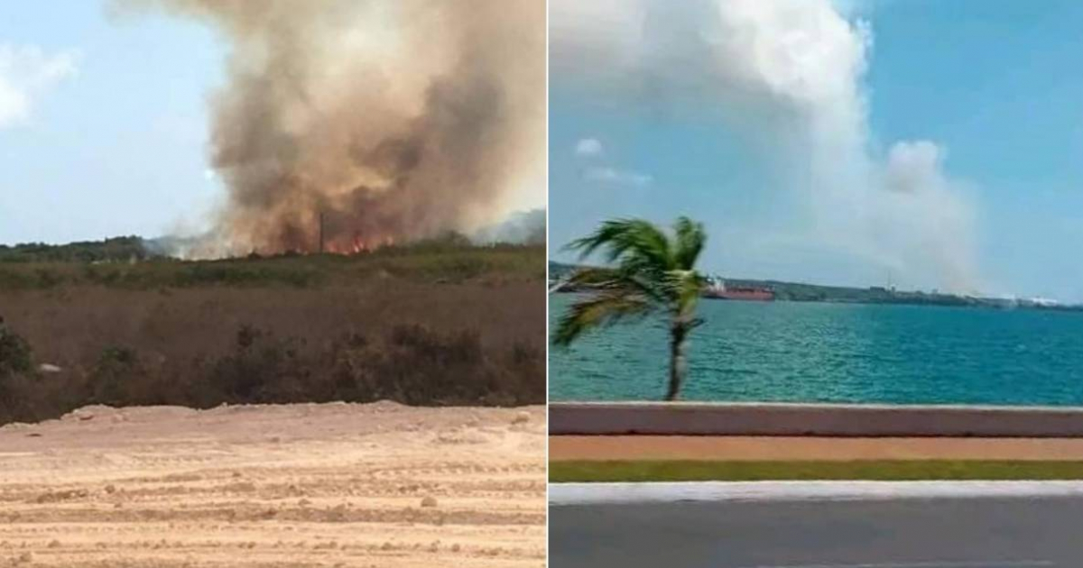 Incendio controlado cerca de la Base de Supertanqueros de Matanzas