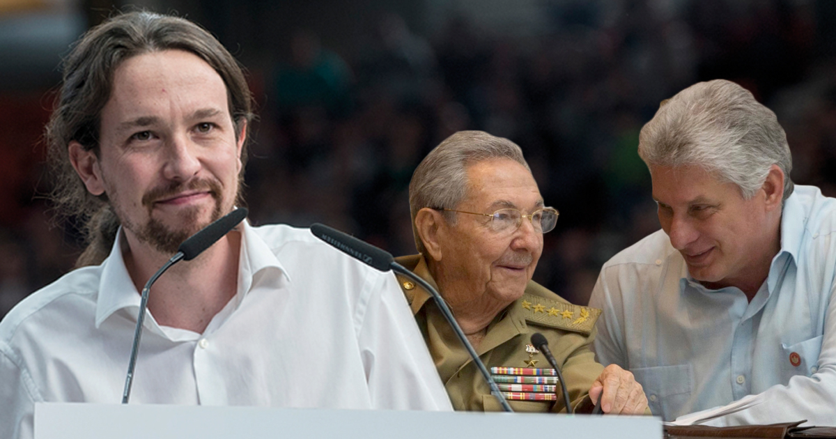Pablo Iglesias, Raúl Castro y Miguel Díaz-Canel © Collage CiberCuba