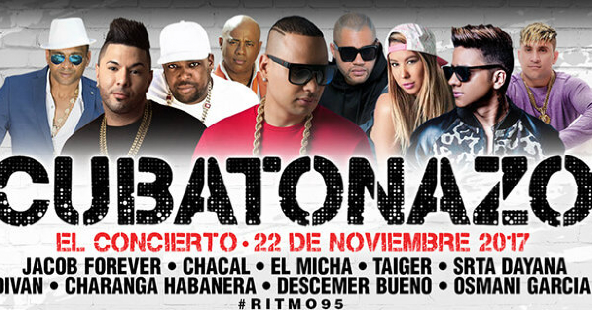 Cartel del Cubatonazo con los artistas que actuarán el próximo 22 de noviembre © Ritmo 95.7FM