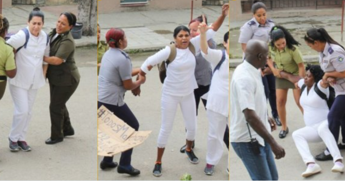 Arrestos a Damas de Blanco en Cuba © Twitter / Berta Soler
