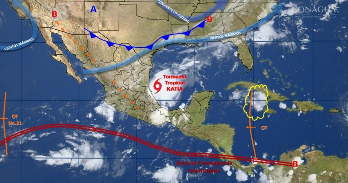 Huracán Katia © gob.mx/conagua