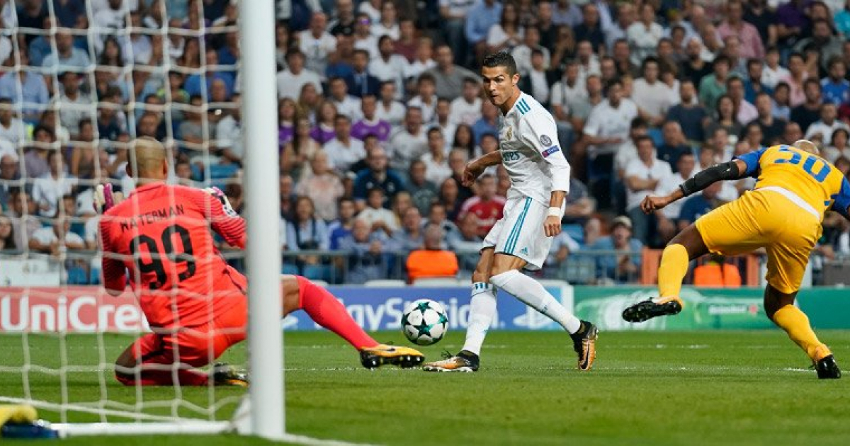 Ronaldo anota frente al Apoel de Chipre © RealMadrid.com