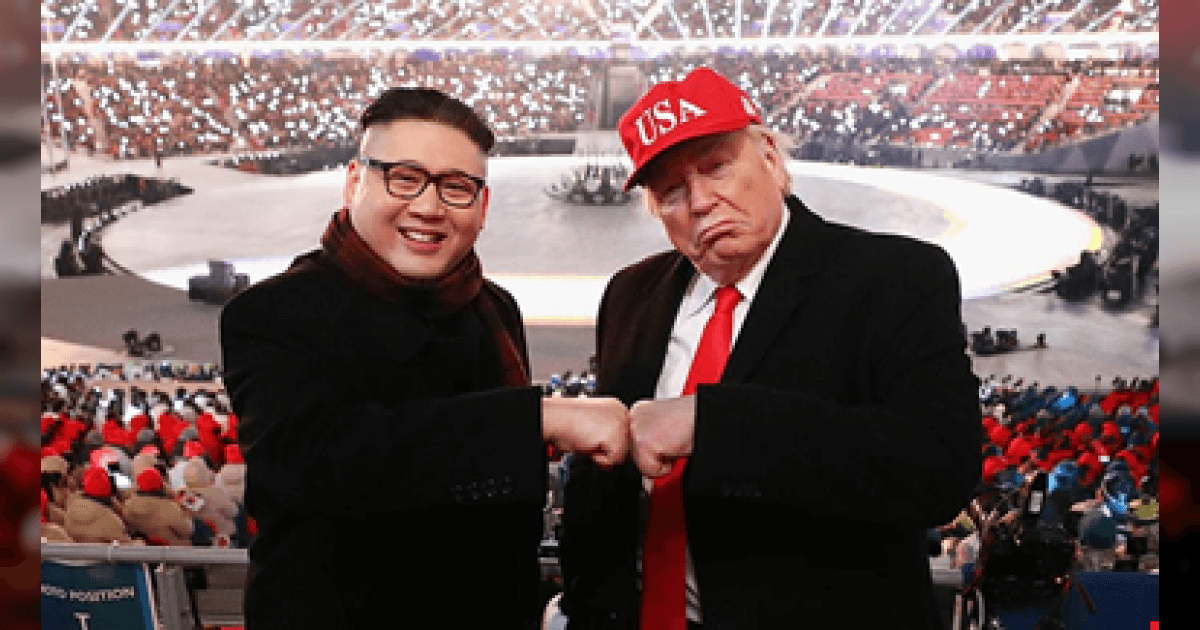 Dobles de Trump y Kim Jong un © Twitter/ Roberto Cavada