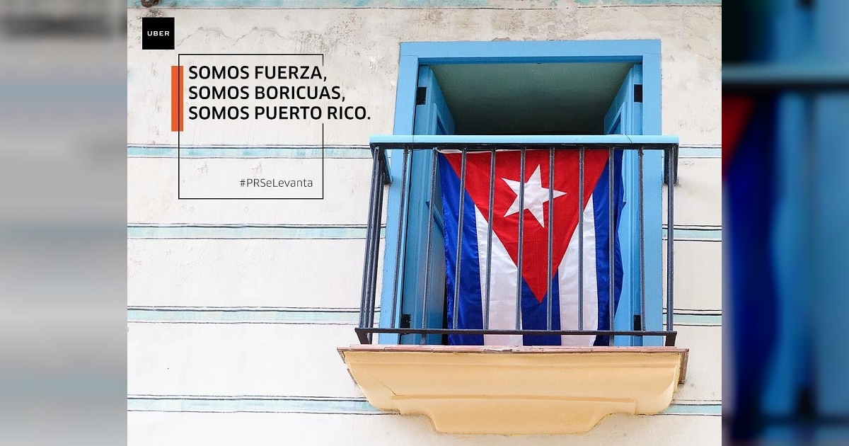 Bandera cubana confundida © Uber/Twitter