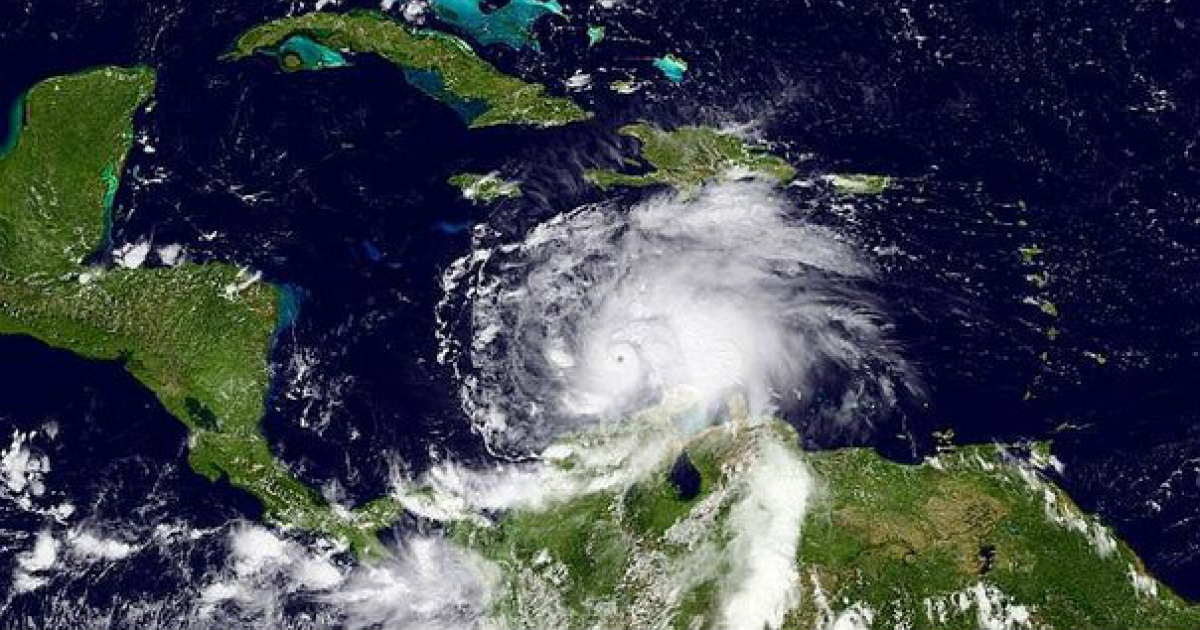 Ubicación del huracán Matthew sobre la zona caribeña © contactohoy.com