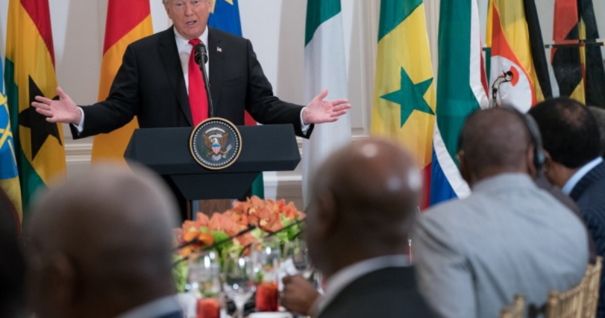 Donald Trump pronunciando un discurso ante líderes africanos © Twitter / Donald Trump