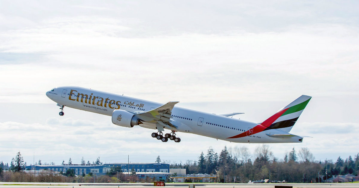 Avión de Emirates Airline despegando hacia Estados Unidos © Twitter / Emirates Airline