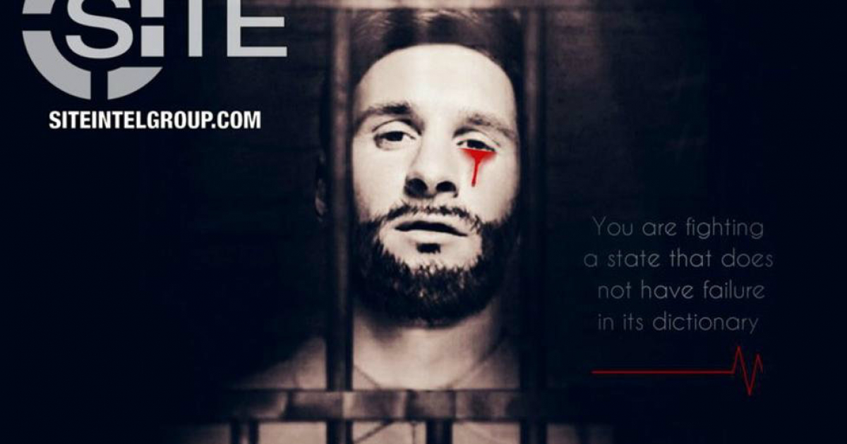 La imagen de Messi utilizada por el Estado Islámico en un mensaje de amenaza © SITE Intel Group