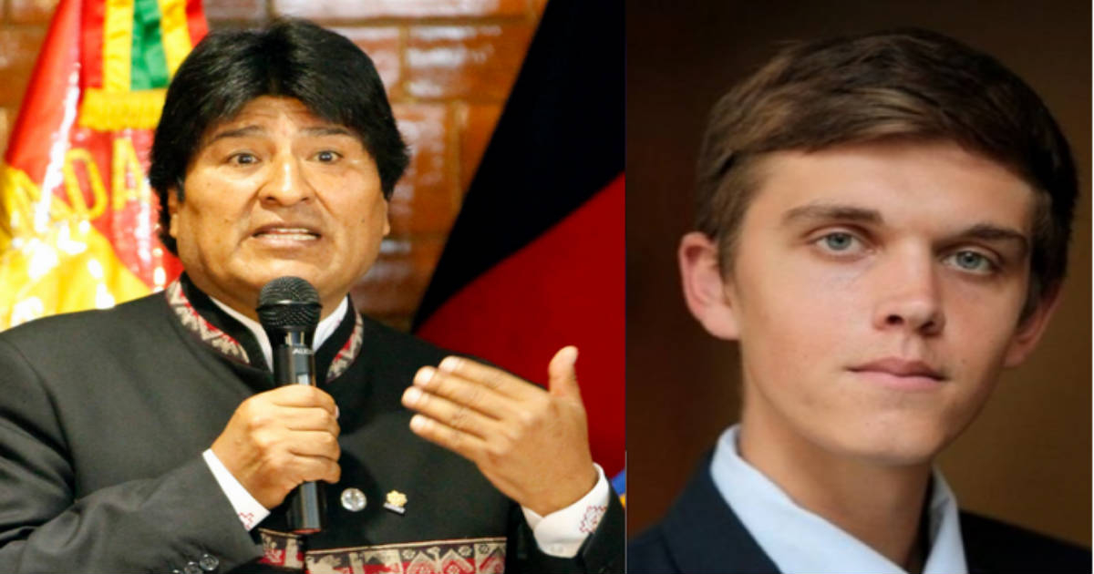 Evo Morales y el periodista Ben Bartenstein © Wikimedia Commons y Twitter / Ben Bartenstein 