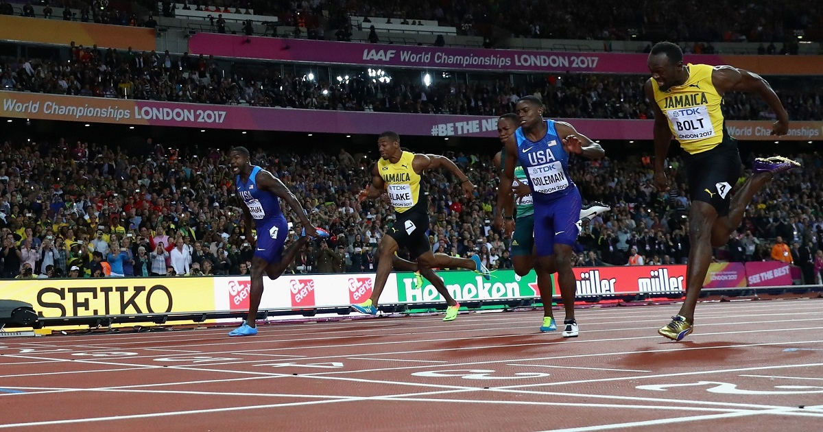 Gatlin derrota a Bolt © NBC/Twitter