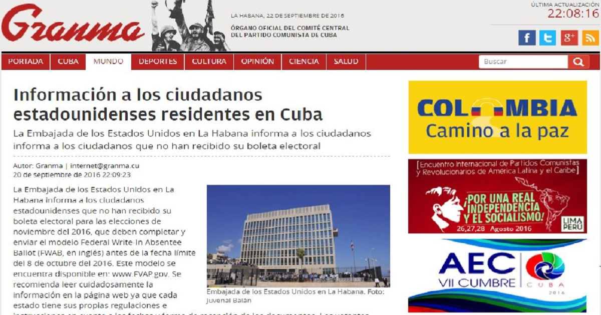 Diario Granma "hace historia": © Screenshot/Cibercuba