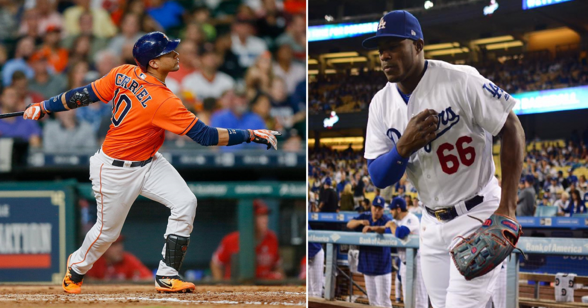 Gurriel y Puig © Facebook / Astros de Houston y Los Angeles Dodgers