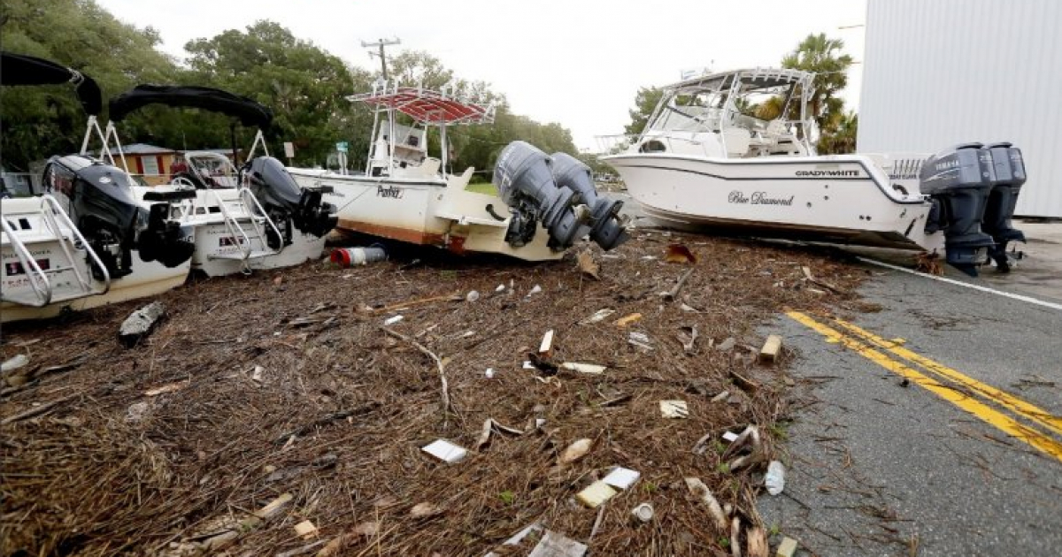 La tormenta tropical Hermine deja lanchas rotas a su paso por Florida © Twitter / Primera Hora 