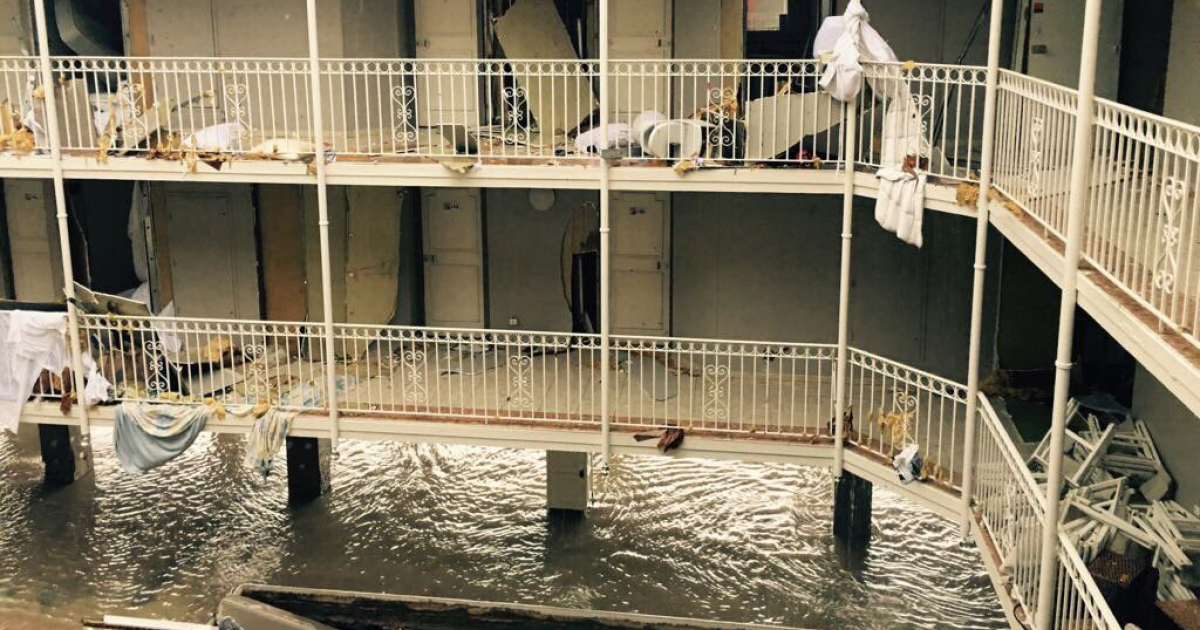 Así dejó el huracán Irma a un hotel de San Martin. © Twitter