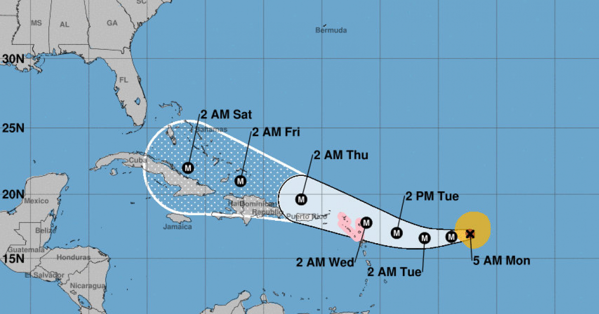 Posición y dirección del huracán Irma © Centro Nacional de Huracanes