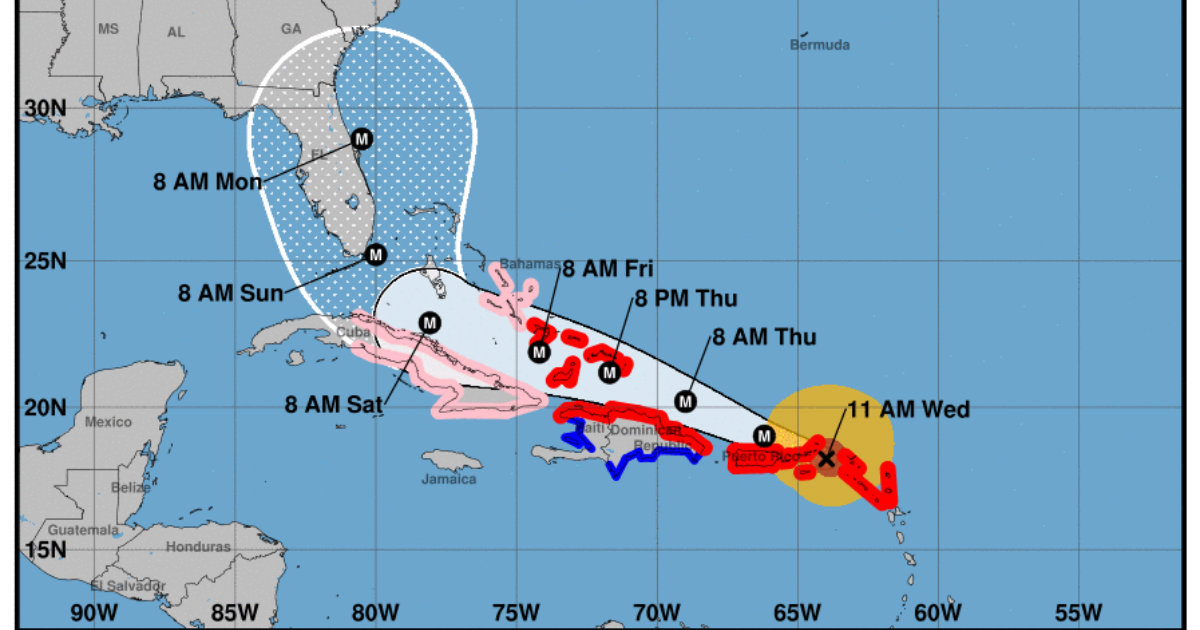 Huracán Irma se aproxima a Puerto Rico © Facebook/NOAA NWS National Hurricane Center