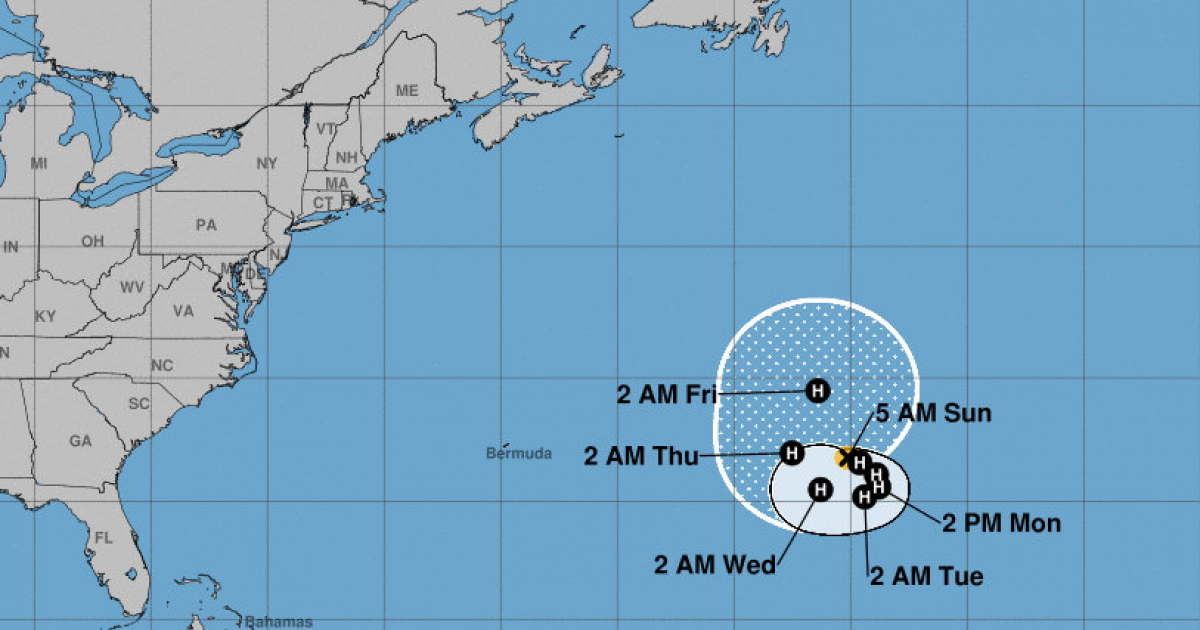Trayectoria del huracán Lee en el centro del Atlántico © NOAA