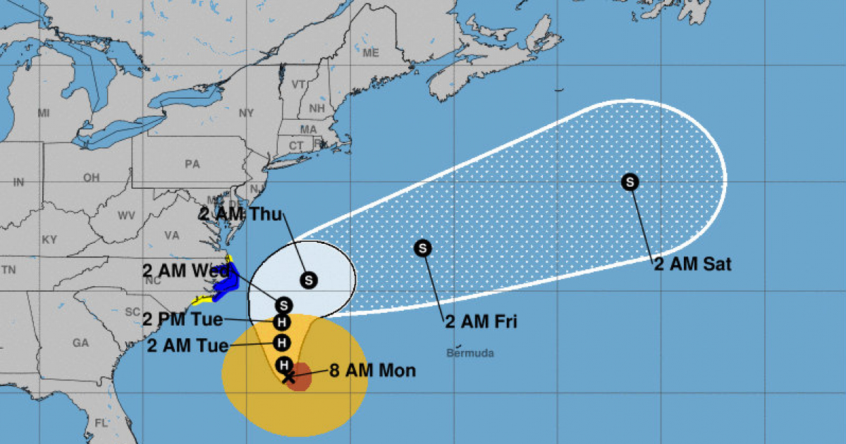 El huracán María aproximándose a la costa sureste de Estados Unidos © NOAA