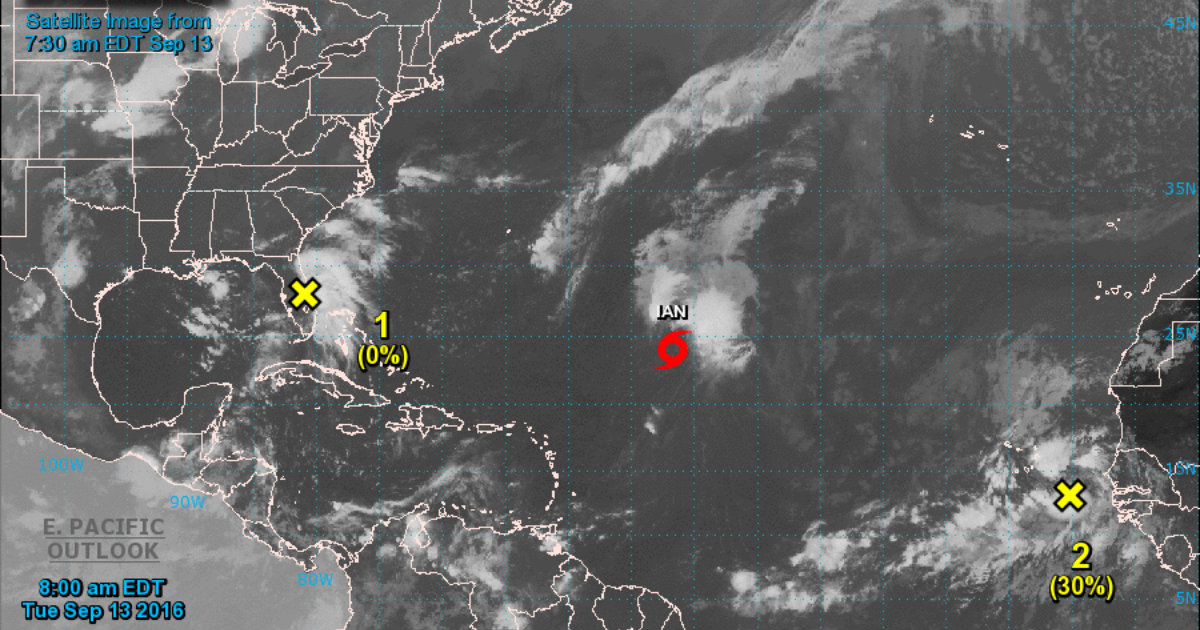 Mapa de evolución de Tormenta Tropical Ian © NHC