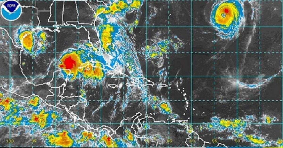 Depresión tropical número 9 del 2016 © NOAA/ Screencapture