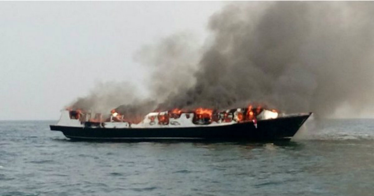 incendio de un ferry en Indonesia © North Jakarta fire brigade