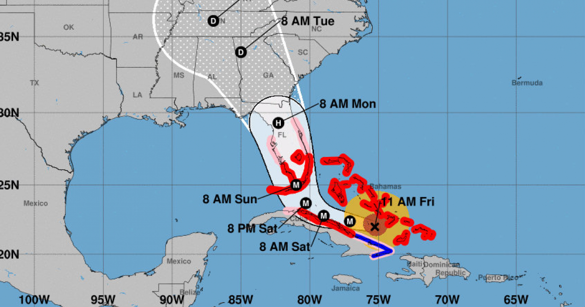 Posición del huracán Irma según el Centro Nacional de Huracanes © NOAA