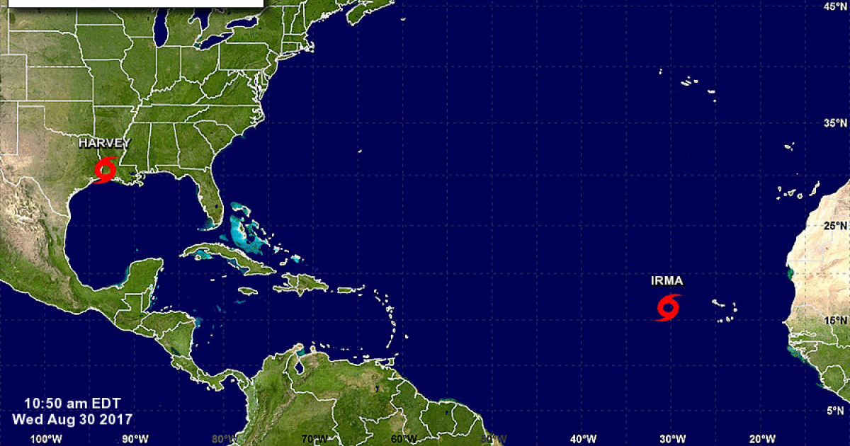 La tormenta tropical Irma dirigiéndose rumbo al Caribe © NHC