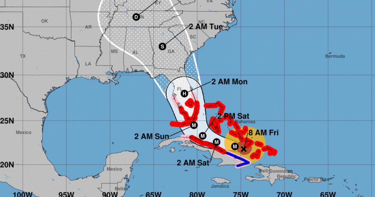 Dirección del huracán Irma bajo la categoría 4 © NOAA