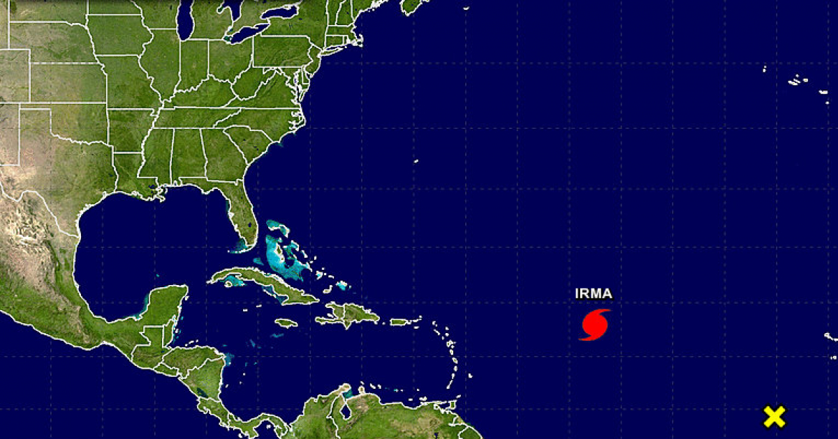 Trayectoria del huracán Irma rumbo al Caribe © Centro Nacional de Huracanes