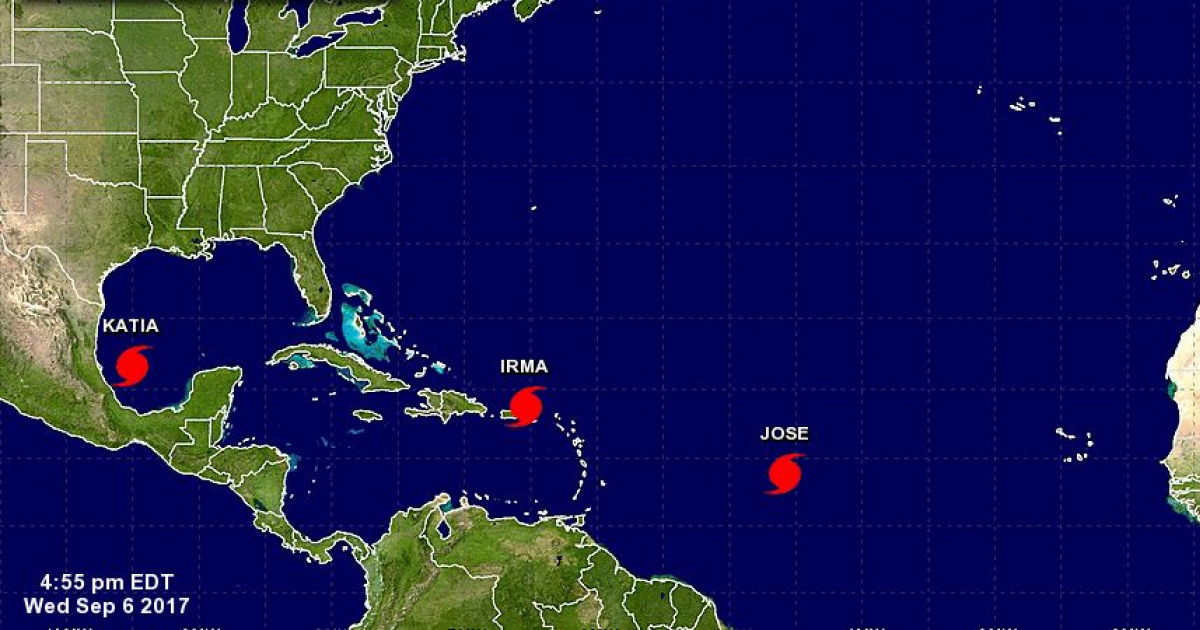 Irma, Katia y José © NHC/Twitter