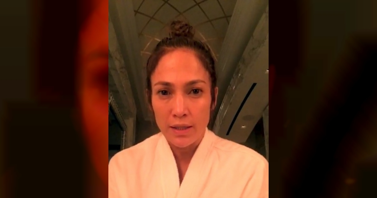 Jennifer Lopez enviando un mensaje a las víctimas por el huracán María © Jennifer Lopez / Instagram